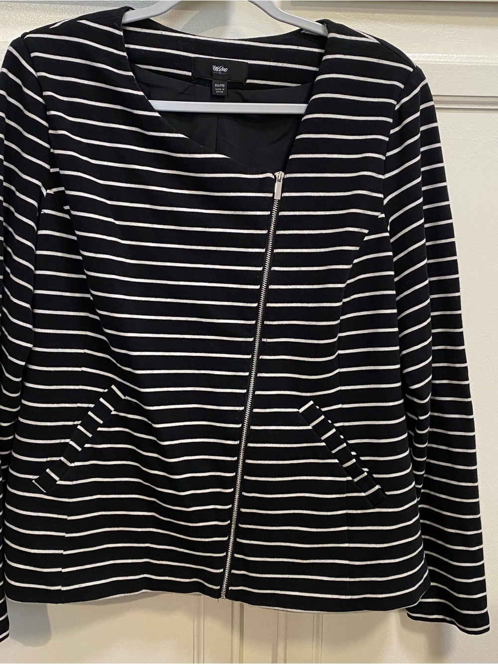 Mossimo Supply Co. Black & White Striped Utility Jacket